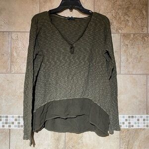 Anthro Left Of Center Mock Layer Long Sleeve Top M